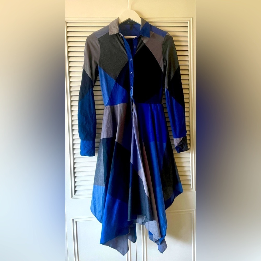 BCBG Maxarzia Beatrice Handkerchief-hem Shirt Dress SZ XS